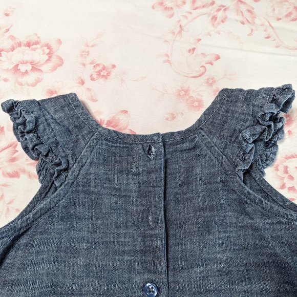 2/20*Baby Gap Infant Denim w/Embroidered Butterflies Dress - size 18-24 months - Picture 7 of 13